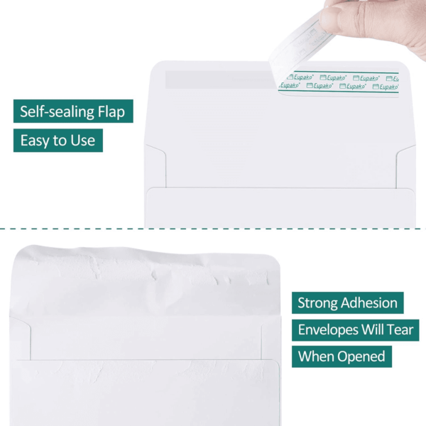 A2 White Paper Envelopes 250 Pack 4.375X5.75" Invitation Envelopes Self Seal for RSVP, Wedding, Thank You Notes, Greeting Cards, Photos, Announcements - Image 3