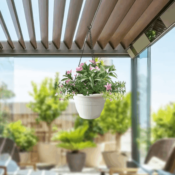 Plant Pots Set of 5, 10" outside Diameter Flower Pots, 8.5" Inner Diameter Plant Planters with Drainage Hole, Durable Garden Pots Perfect for Indoor & Outdoor Plant Planting, Decor, Gray - Image 4