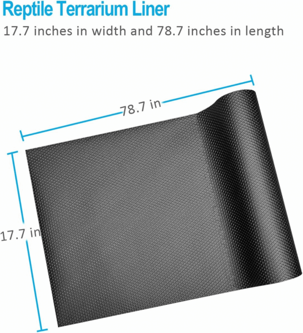 Bearded Dragon Tank Accessories, Reptile Terrarium Liner Substrate for Leopard Gecko, Snake, Lizard and Tortoise, Non-Adhesive Reptile Carpet Bedding for Reptile Tank, Black - Image 6