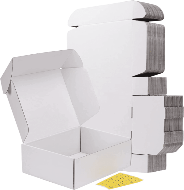 12X9X4 Inches Shipping Boxes Set of 20, White Corrugated Cardboard Box, Mailer Boxes for Small Business