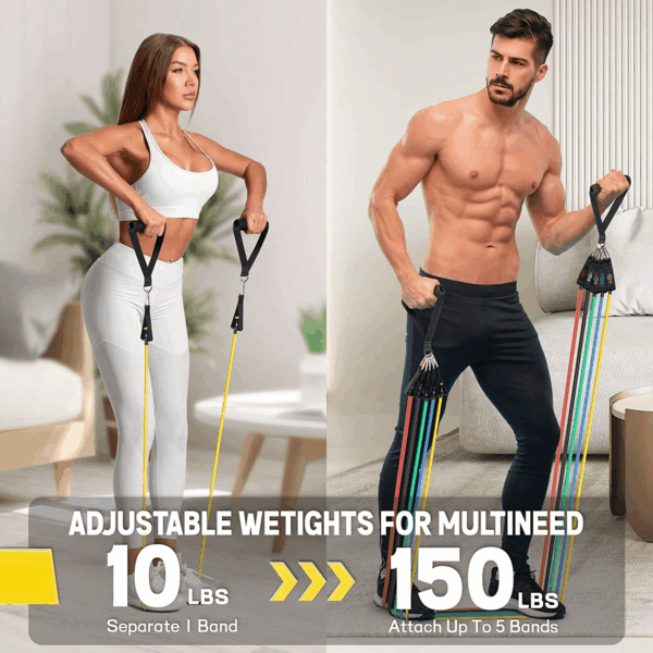 Resistance Bands, Resistance Band Set, Workout Bands, Exercise Bands for Men and Women, Exercise Bands with Door Anchor, Handles, Legs Ankle Straps for Muscle Training, Physical Therapy, Shape Body - Image 5