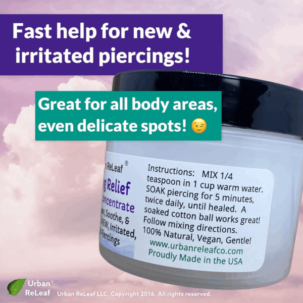 PIERCING RELIEF Sea Salt Concentrate AFTERCARE ! Safely Clean, Soothe & Gently Calm New Irritated & Keloid Bump Piercings. Effective Non-Iodized Dead Sea Salt, Tea Tree Rosemary - Image 4
