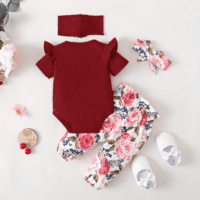 Newborn Infant Baby Girl Clothes Ruffle Romper Toddler Girl Floral Cotton Pant Sets Girls Clothing Outfit - Image 5