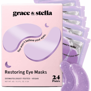 under Eye Patches for Puffy Eyes and Dark Circles (Retinol, 24 Pairs) Restoring Gel under Eye Masks with Hyaluronic Acid - Vegan Cruelty-Free Skincare Birthday Gifts for Women