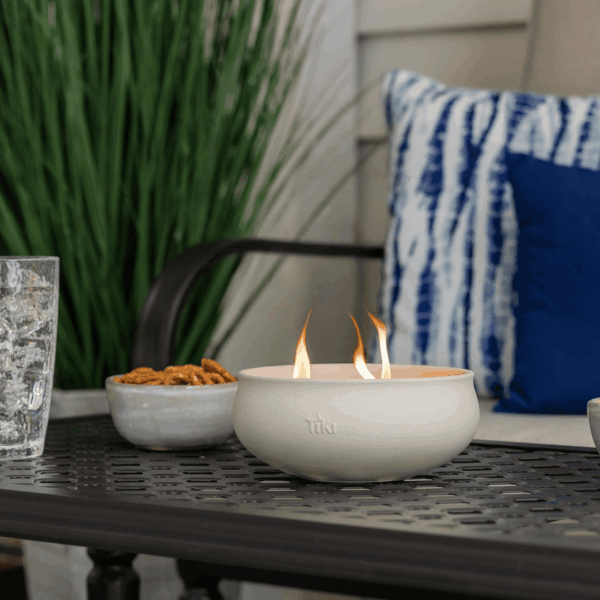 Citronella Candle 2-Pack – 7-Inch White Wax Bowl with Concrete Finish – Outdoor Decorative Candles for Patio, Deck, Garden, Backyard & Camping - Image 3