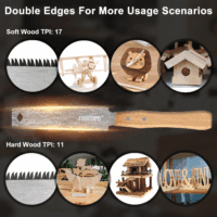 Hand Saw Woodworking Tools, 6-Inch Pull Saw, Flexible Double-Edge Blade 17/11 TPI, Japanese Flush Cut for DIY Craft, Non-Slip Wood Handle, Sharp & Lightweight for Woodworking and Garden Trim - Image 8