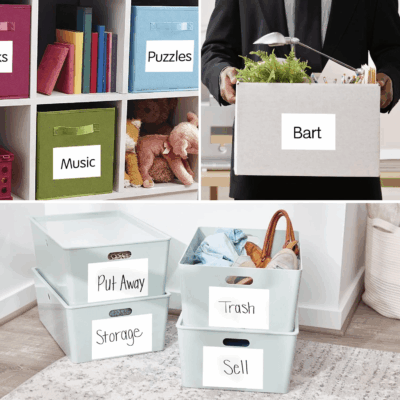 150 Pcs Labels for Storage Bins, 6 X 4 Inch Removable Labels for Storage Bins, Tear Resistant No Residue Storage Bin Labels, Matte White Blank Box Labels for School, Home, Business - Image 7