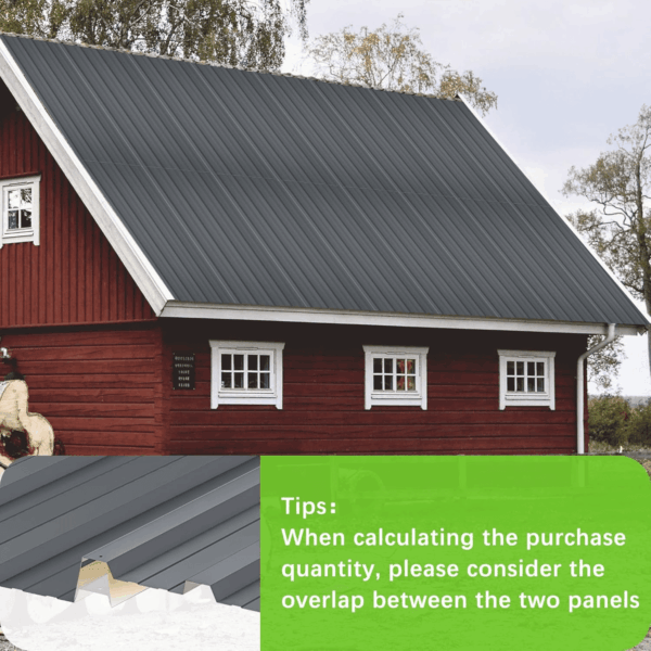 Metal Galvanized Steel Roof Panels, L42.52"×W16.77" Tin Roofing Panel, Roof Protector for Garages, Sheds, Stables and Mobile Homes, Grey (20PCS, 99 Ft²) - Image 4