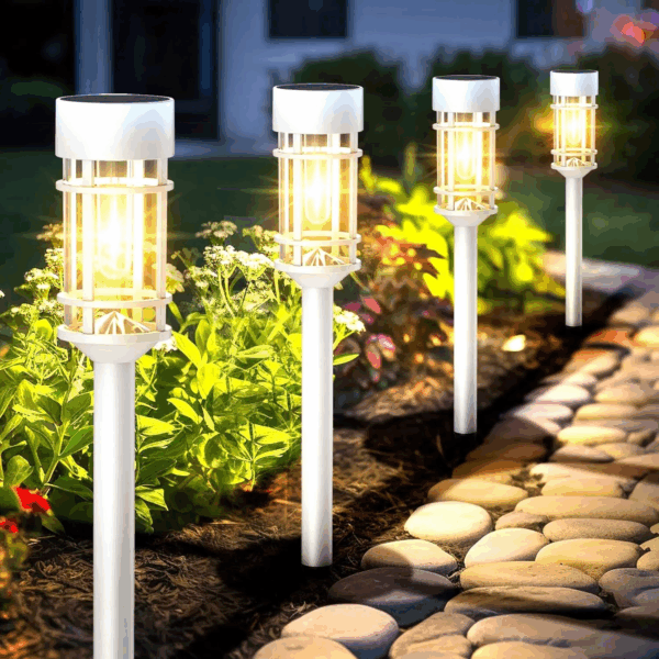 Solar Pathway Lights Outdoor Waterproof, 8 Pack LED Solar Garden Lights for outside Decorations, Dusk to Dawn Solar Walkway Lights Landscape Lighting - Image 2