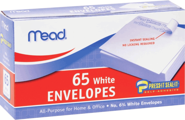 Press-It Seal-It #6 3/4 White Envelopes, 65 Count (75028)