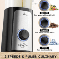5 in 1 Blender and Food Processor Combo for Kitchen, Small Electric Food Chopper for Meat and Vegetable, 350W High Speed Blenders with 2 Speeds and Pulse for Smoothies and Shakes - Image 7
