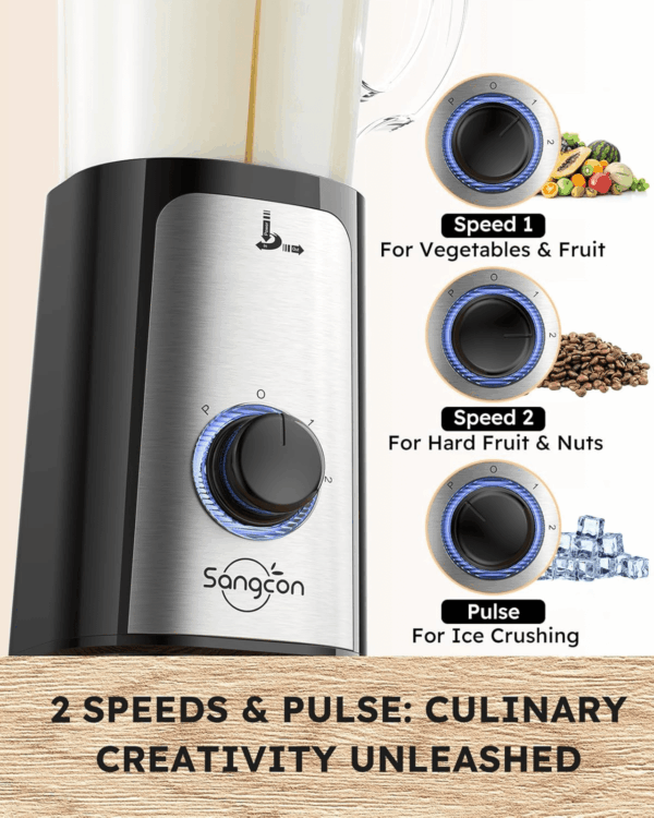 5 in 1 Blender and Food Processor Combo for Kitchen, Small Electric Food Chopper for Meat and Vegetable, 350W High Speed Blenders with 2 Speeds and Pulse for Smoothies and Shakes - Image 7