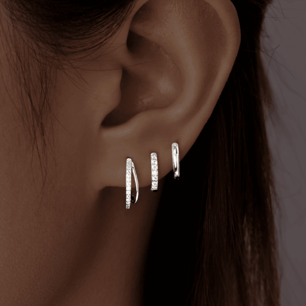 Small Sterling Silver Huggie Hoop Earrings Set for Women, 14K Gold Plated Cartilage Earings for Multiple Piercing Hypoallergenic Trendy Jewelry, Dainty Tiny Mini Stack Cubic Zircon Earring Gift - Image 6