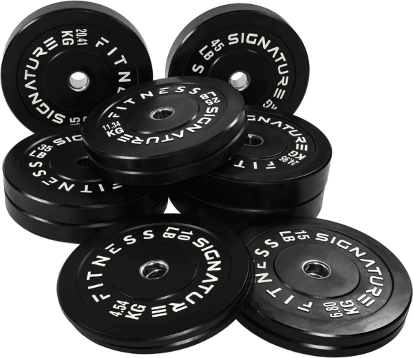 Olympic Bumper Plates, 2" Weight Plates for Strength Training & Weightlifting, Pairs, Sets or Sets with 7FT Barbell, Multiple Options - Image 3