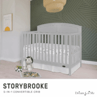 Storybrooke 5 in 1 Convertible Crib in Pebble Grey, JPMA & Greenguard Gold Certified, Built of Sustainable Pinewood, 3 Mattress Height Settings, Non-Toxic Water-Based Paint Finish - Image 6
