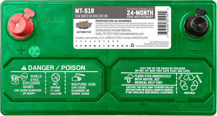Group 51R Car Battery Replacement (MT-51R) 12V, 500 CCA, 24 Month Warranty, Replacement Automotive Battery for Cars, Suvs - Image 4