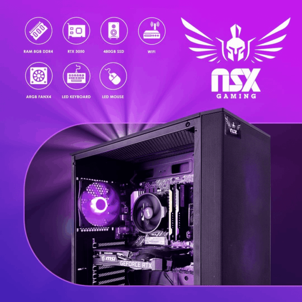 PC Desktop – AMD Ryzen 5 5500 3.6 Ghz, RTX 3050 Ventus 2X Oc, 512 GB NVME SSD, 16GB DDR4 RGB RAM 3600, 650W Bronze PSU, Windows 11 Home 64-Bit Built in USA Wifi Ready - Image 5