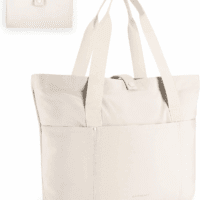 Tote Bag for Women, Foldable Tote Bag with Zipper Travel Large Shoulder Bag Handbag for Work-16.5''L X 6''Wx 14''H