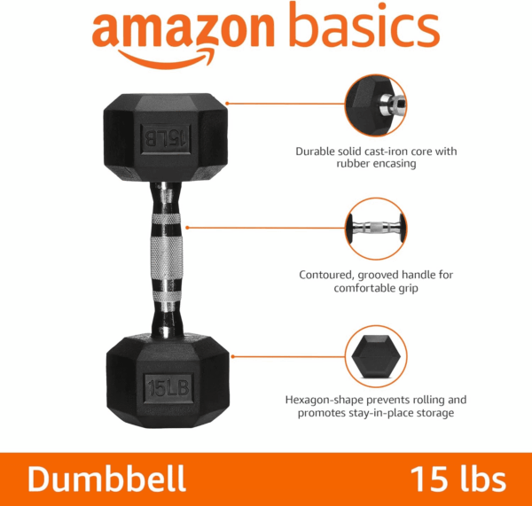 Rubber Hex Dumbbell Hand Weight - Image 2