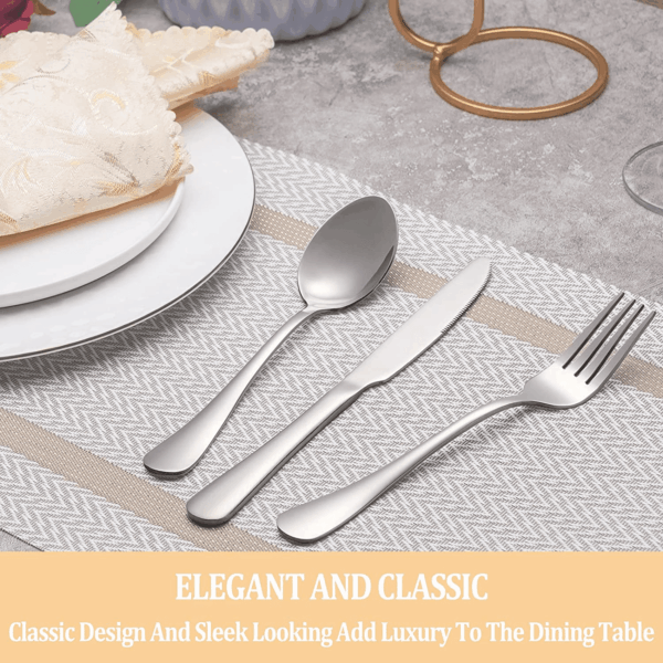 30 Pcs Silverware Set Service for 6,Premium Stainless Steel Flatware Set,Mirror Polished Cutlery Utensil Sets,Durable Kitchen Eating Tableware Sets,Include Fork Knife Spoon,Dishwasher Safe - Image 6