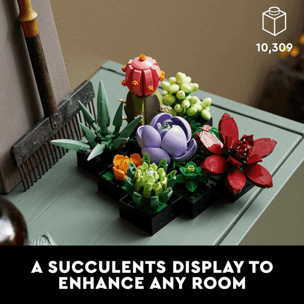 Botanicals Succulents - Artificial Indoor Plant Building Set for Home, Kitchen, Desk Decor Adults Ages 18+ - Gift for Mother'S Day - 10309 - Image 2