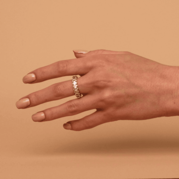 14K Gold Plated Rings - Oval Cubic Zirconia Love Ring and Eternity Ring - 5Mm Stackable for Women - Image 3