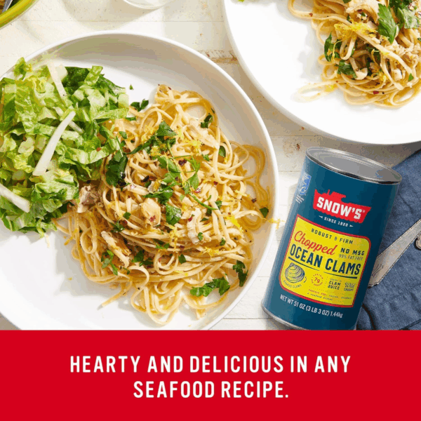 Ocean Chopped Clams Canned, 51 Oz Can - 7G Protein per Serving - Gluten Free, No MSG, 99% Fat Free - Great for Pasta & Seafood Recipes - Image 4