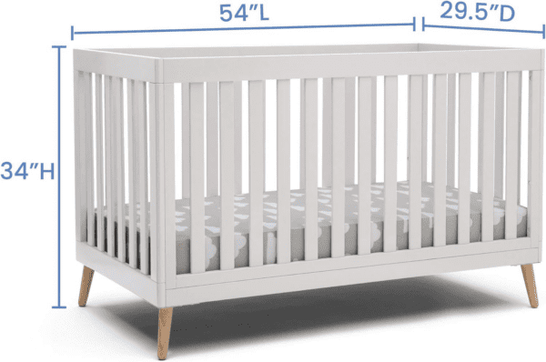 Essex 4-In-1 Convertible Baby Crib, Bianca White with Natural Legs - Image 5
