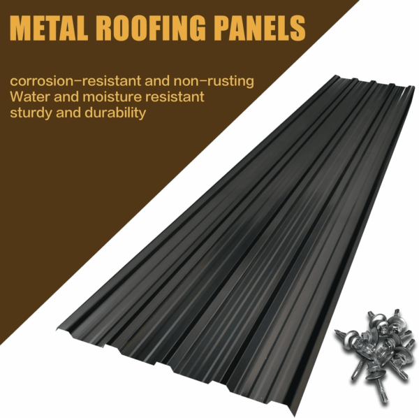 18Pcs Galvanized Steel Roof Panels,L42.52×W17.72 Inch Metal Roofing Panels,Corrugated Tin Roofing Panels with Screw Resistant Suitable for Garages,Sheds,Stables and Mobile Homes - Image 4