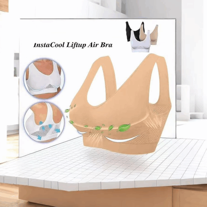 Breathable Anti-Sagging Sports Bra for Women plus Size Wireless Bras with Cooling Lift-Up Air Tech Mesh High Support - Image 5