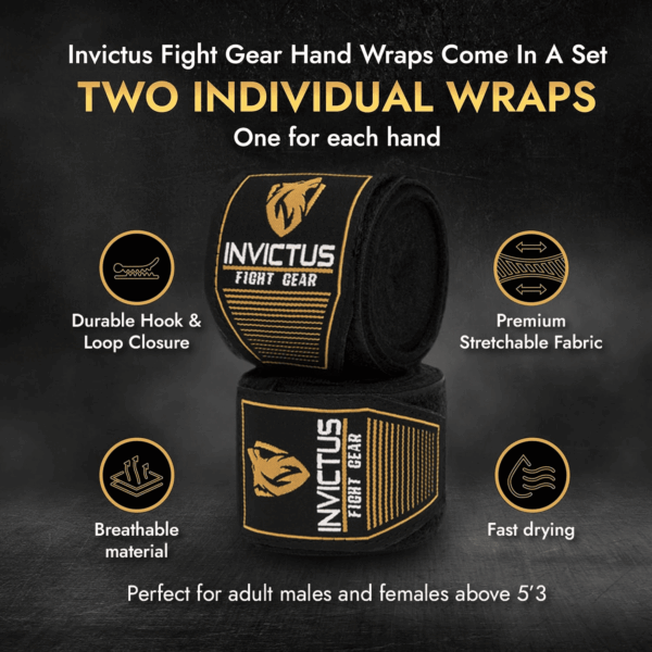 Fight Gear Boxing Wraps 180 Inch Hand Wraps for Men Women in Muay Thai Kickboxing MMA Quick Wraps Boxing Gloves - Image 4