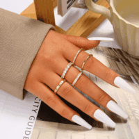 Gold Rings for Women Non Tarnish, 14K Gold Plated Dainty Stacking Cubic Zirconia Thumb Rings, Gold Knuckle Women Rings Set Jewelry Size 5-10 - Image 5