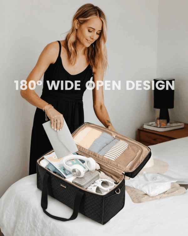 Travel Duffle Bag, Weekender Bags for Women, Carry on Duffel Bags for Airplanes, Overnight Bag with Toiletry Bag, Hospital Bag for Labor and Delivery, Yoga Gym Bag with Wet Pocket, 3Pcs Set - Image 2
