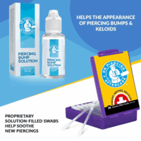 Swabs Bundle with Keloid Bump Removal Drops - Saline Solution for Piercings - Ear Piercing Cleaner - Image 2