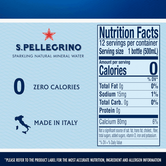 S.Pellegrino Sparkling Natural Mineral Water, Plastic Bottles, 16.9 Fl Oz (Pack of 12) - Image 7