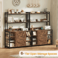 File Cabinet, Filing Cabinet Fits Legal/Letter/A4 Size, 2 Drawer Filing Cabinets for Home Office with Lock, Power Strip and Open Storage Shelves, Rustic Brown - Image 3