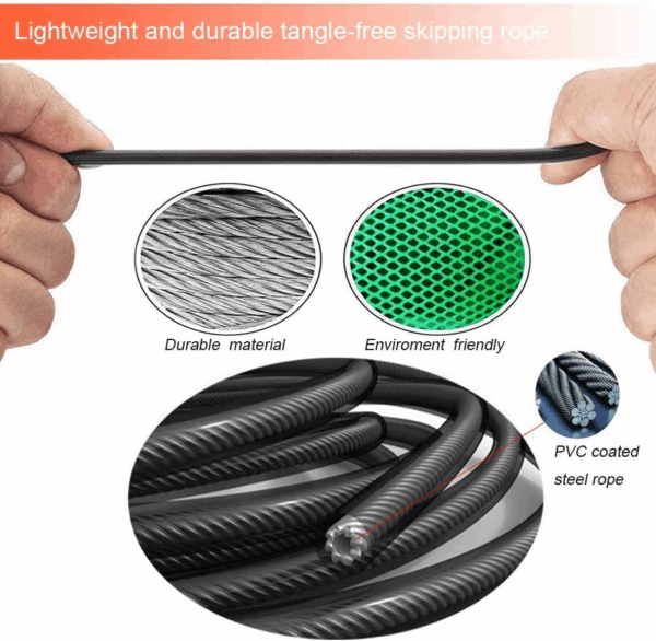 Jump Rope,Jump Ropes for Fitness for Women Men and Kids,Speed Jumping Rope for Workout with Ball Bearings,Adjustable Skipping Rope for Exercise&Slim Body at Home School Gym - Image 8