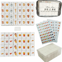 Seaside Escape Game Blocks 65 Tiles, Mahjong Tile Game, Sea Side Escape Tiles, 30Mm in ABS Plastic Material Seaside Excape Game Set with 4 DIY Stickers