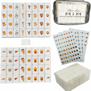Seaside Escape Game Blocks 65 Tiles, Mahjong Tile Game, Sea Side Escape Tiles, 30Mm in ABS Plastic Material Seaside Excape Game Set with 4 DIY Stickers