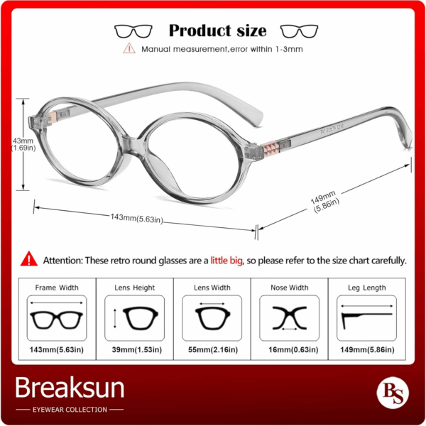 Fashion Oval Glasses for Women Men Retro round Tortoise Frame Blue Light Glasses Nerd Eyeglasses - Image 7