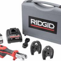 72553 Model RP 115 Mini Press Tool and Battery Kit with 1/2" to 3/4" Propress Press Tool Jaws, 2V Li/Ion Battery, 12V Charger, and Carrying Case , Red