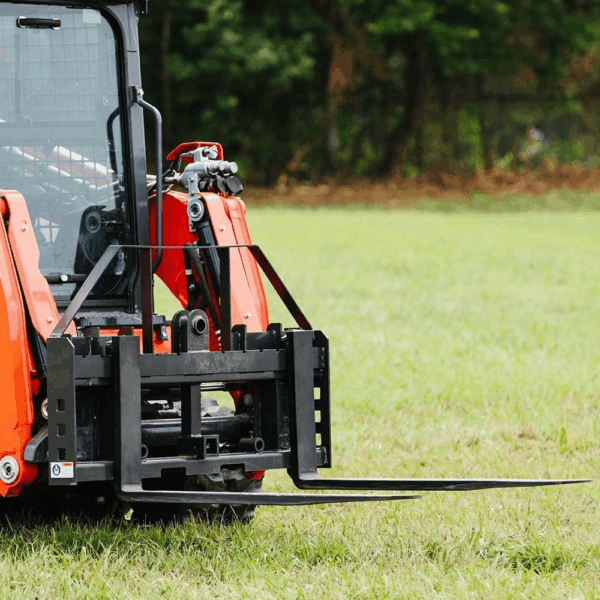 Standard Series Pallet Fork Frame, 48" Pallet Fork Blades, Quick Tach Connection for Skid Steers, Tractors, Rated 4,000 LB, Conus 2 Hay Spear Sleeves Included, 2" Receiver Hitch - Image 2
