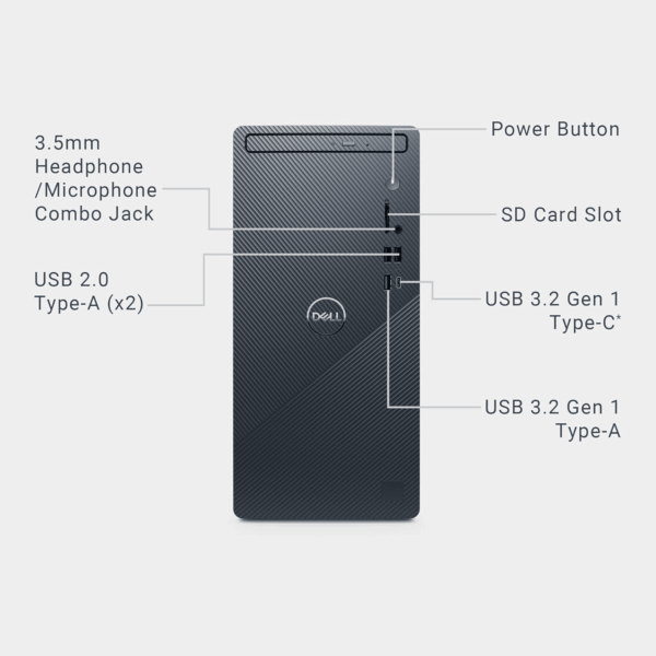 Inspiron 3030 Desktop - Intel Core I7-14700 Processor, 16GB DDR5 RAM, 1TB SSD, Intel UHD 770 Graphics, Windows 11 Pro, Onsite & Migrate Service - Mist Blue - Image 12
