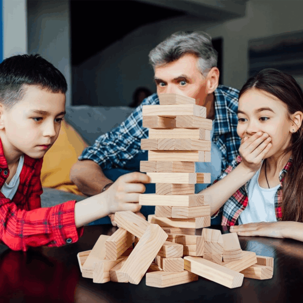 Giant Timber Blocks Games, 56 Blocks Large Tower Outdoor Games - Includes Carry Bag and Scoreboard, Wood Stacking Yard Games Grows from 2FT to over 4.2FT for Kids Adults Family - Image 7