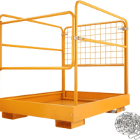36"X36" Forklift Safety Cages with One Chain Forklift Cages 1200LBS Capacity Man Lift Basket Pallet Forks Work Platform Forklift Aerial Platform (No Wheel)