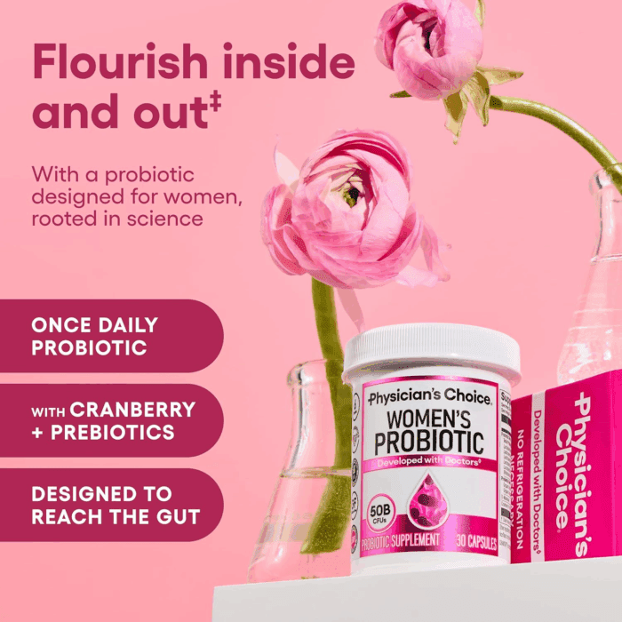 Probiotics for Women - PH Balance, Digestive, UT, & Feminine Health - 50 Billion CFU - 6 Unique Strains for Her - Organic Prebiotics, Cranberry Extract+ - Women Probiotic - 30 CT - Image 2