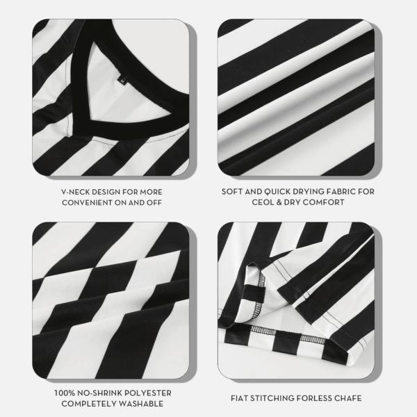 Referee Shirt Womens Ref Jersey Black and White Stripe Uniform for Basketball Football Soccer Halloween Costume - Image 5