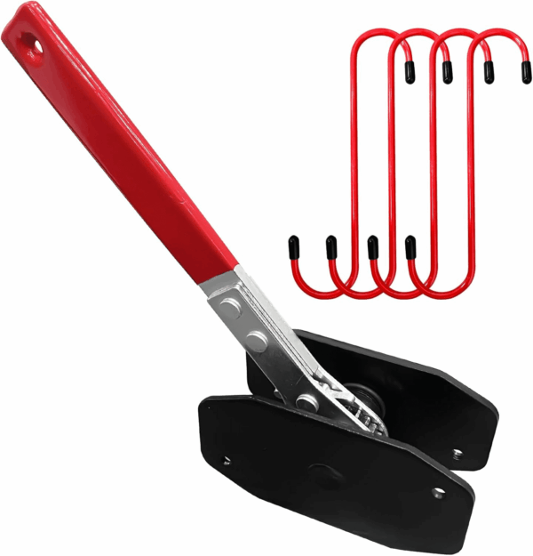 Brake Caliper Compression Tool,Caliper Piston Compressor Tool 4 in 1 Universal Disc Brake Pad Spreader,360° Swing Ratchets,Automotive Tools with 4 Break Caliper Hangers,Red