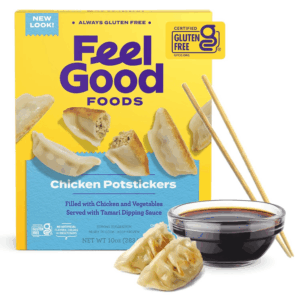Chicken Dumplings 10Oz Frozen Potstickers with Tamari Dipping Sauce, Gluten Free