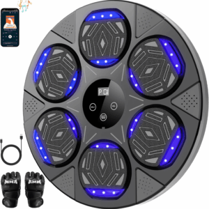 Music Boxing Machine, Boxing Wall Mount Machine for Kids Adult, Bluetooth Smart Boxing Traineing Machine with Boxing Gloves, Boxing Workout Equipment Target for Home, Office, Gym (Upgrade)